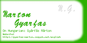 marton gyarfas business card